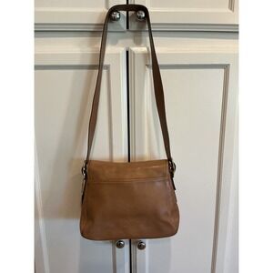 Coach Brown Leather‎ Flap Crossbody Bag Purse Designer Monogram Interior